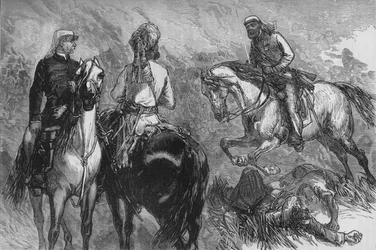 El Capitán Hope Johnstone trayendo noticias de la captura, c1880