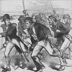 El Capitán Money liderando a los Blue-Jackets, c. 1880