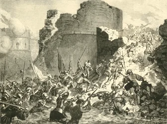 Captura de Calais por los franceses bajo el duque de Guisa, 1558, 1890