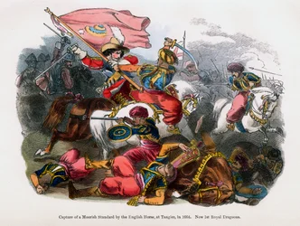 Captura de un estandarte moro por la caballería inglesa en Tánger, 1664