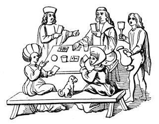 Fiesta de cartas, principios del siglo XVI, 1910