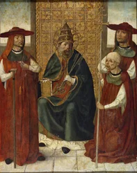 Cardenal Pedro González de Mendoza 1428-1495 rezando ante San Pedro, 1490-1495