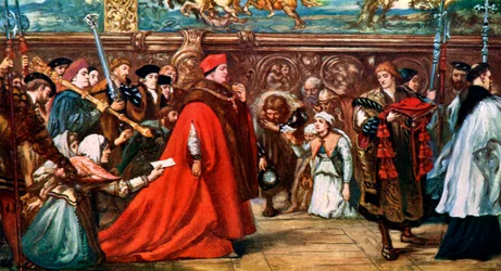 El cardenal Wolsey en procesión hacia Westminster Hall, 1887, c1920