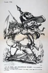 Caricatura de Guillermo I de Prusia, guerra franco-prusiana, 1870-1871