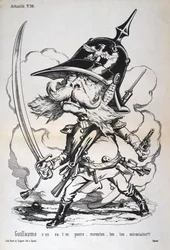 Caricatura de Guillermo I de Prusia, guerra franco-prusiana, 1870-1871