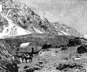 Casucha del Portillo, en la Cumbre, Chile, 1895