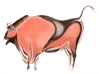 Pintura rupestre de un bisonte de la cueva de Altamira, España, 1933-1934