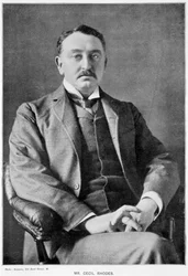 Cecil Rhodes, empresario y estadista sudafricano nacido en Inglaterra, c1890