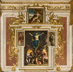Capilla de Nuestra Señora del Pueblo, segundo tramo lado sur, Giovan Battista Trotti conocido como el Malosso, Resurrección 1594, Bernardino Campi, San Giovanni en el desierto 1569, Catedral de Santa María Assunta, Duomo, Cremona, Lombardía, Italia