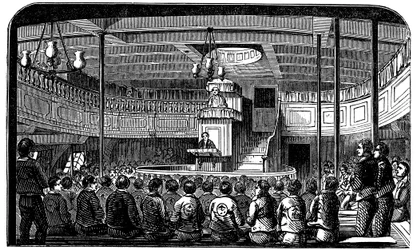 Capilla a bordo del pontón prisión Warrior en Woolwich, Londres, 1848