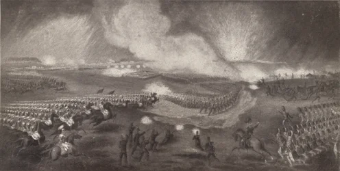 Carga de las tropas británicas en el camino a Windlesham, 24 de abril de 1854, 1854 1909