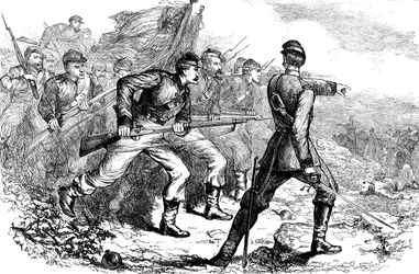 Carga de los Federales en Corinto, Guerra Civil Americana, c. 1880