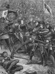 Carga de los escoceses en la Colina Halidon, 19 de julio de 1333, c1880