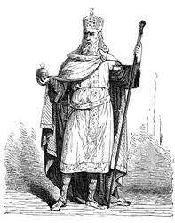 Carlomagno, Rey de los Francos y Emperador del Sacro Imperio Romano, finales del siglo VIII - principios del siglo IX 1882-1884