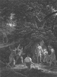 Carlos II en el Bosque de Boscobel, 1651, 1800