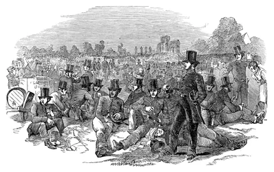 Agitación cartista, la fuerza policial en Bonners Fields, 1848, 1900