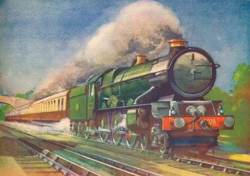 Cheltenham Flyer, G.W.R., recogiendo agua en Goring, 1940