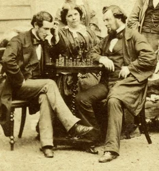 Ajedrez y cartas, c1850s