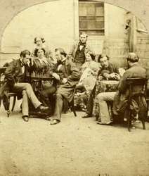 Ajedrez y cartas, c1850s