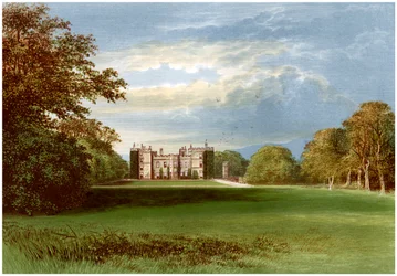 Castillo de Chillingham, Northumberland, hogar del Conde de Tankerville, c1880