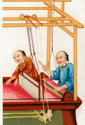 Tejido de seda chino, siglo XX
