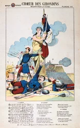 Choeur des Girondins, hoja de canción, guerra franco-prusiana, 1870-1871