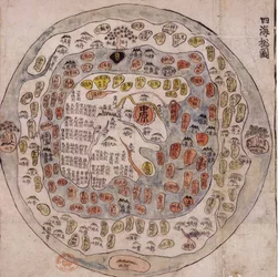 Mapa Chonhado de Todo Bajo el Cielo, mediados del siglo XVIII