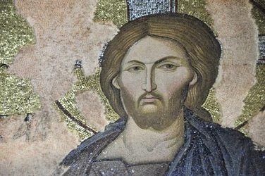 Cristo Pantocrátor (en gloria) Fresco en la iglesia de San Salvador en Chora del siglo XI (Kariye Camii), Estambul, Turquía