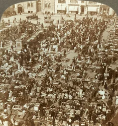 El mercado más grande de Christiania, Noruega, c. 1905