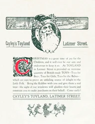 Anuncio de Navidad para Cayleys Toyland, 1917