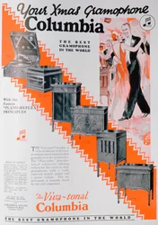 Anuncio navideño para gramófonos Columbia, 1929