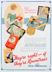 Anuncio navideño de chocolates Rowntrees York, 1924