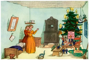 Escena navideña de El Rey Cascanueces de Heinrich Hoffmann, 1853 1956
