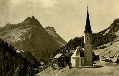 Iglesia en Schröcken, Bregenzerwald, Austria, c1935