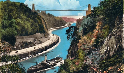 Puente colgante de Clifton desde Leigh Woods, Bristol, c1940s