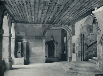 Bomba del claustro y escalones del salón, 1926