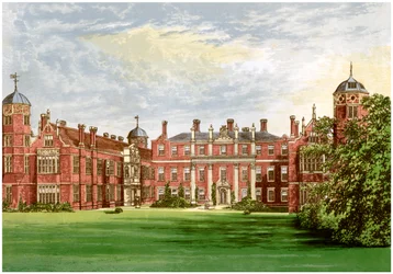 Cobham Hall, Kent, hogar del Conde de Darnley, c1880