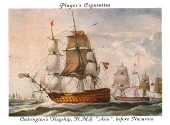 Buque insignia de Codrington, H.M.S. Asia, antes de Navarino, 1936
