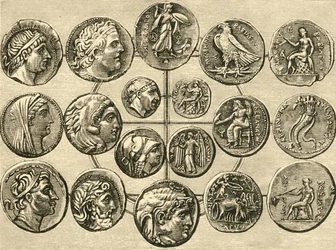 Monedas de los soberanos macedonios de Siria y Egipto
