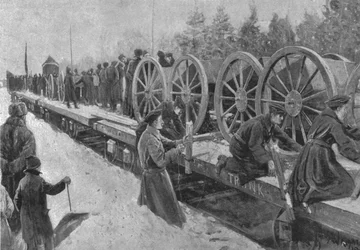 Tropas Coloniales para Sudáfrica, 1900: Artillería Canadiense embarcando en Ottawa, 1901