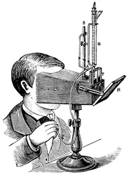 Colorímetro, según un diseño de Labilliardiere con modificaciones de Salleron, 1871
