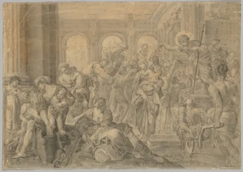 Copia de San Roque dando limosna de Annibale Carracci