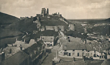 Castillo de Corfe, Dorset, c. 1910
