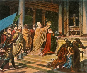 Coronación de Carlomagno en Roma, día de Navidad, 800 d. C., 1936