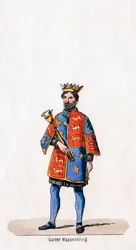 Diseño de vestuario para la obra de Shakespeare, Enrique VIII, siglo XIX
