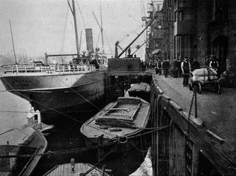 Muelle de Cotton, Tooley Street, Londres, c. 1900-1901