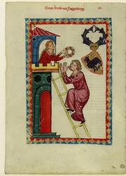Conde Kraft III de Toggenburg del Codex Manesse, entre 1305 y 1340
