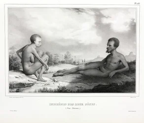 Pareja de aborígenes de Tasmania (Australia)