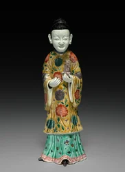 Dama de la corte sosteniendo un Sheng, 1662-1722