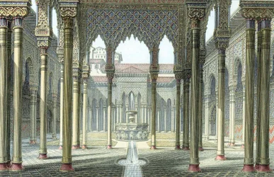 Patio de los Leones, palacio de la Alhambra, Granada, España